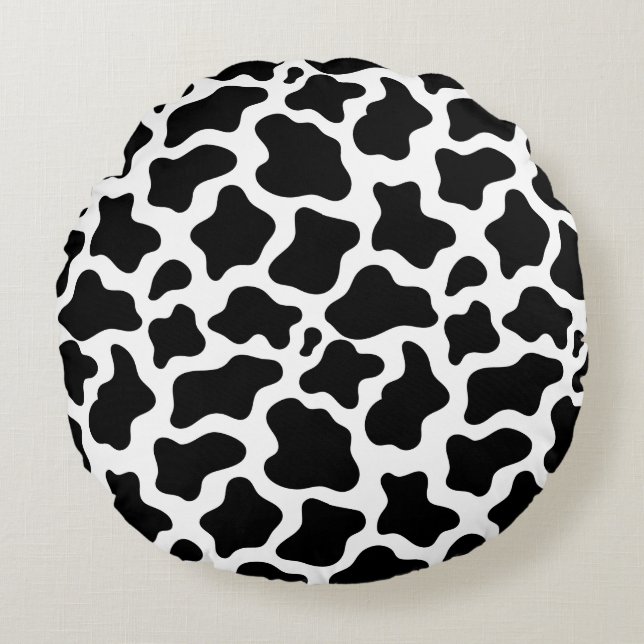Almofada Redonda Estampada com Vaca (Frente)