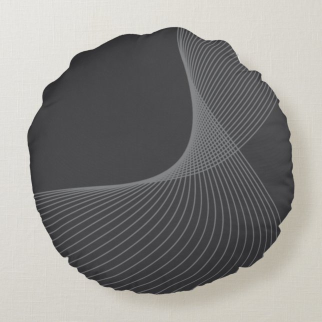 Almofada Redonda Estilo elegante, chic, simples, arte moderna de pa (Verso)