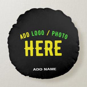 ALMOFADA REDONDA ESTILO MODERNO PRETO PERSONALIZÁVEL VERIFICADO COM