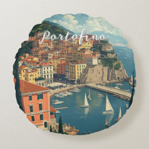 Almofada Redonda Estilo Vintage Portofino Genova Itália
