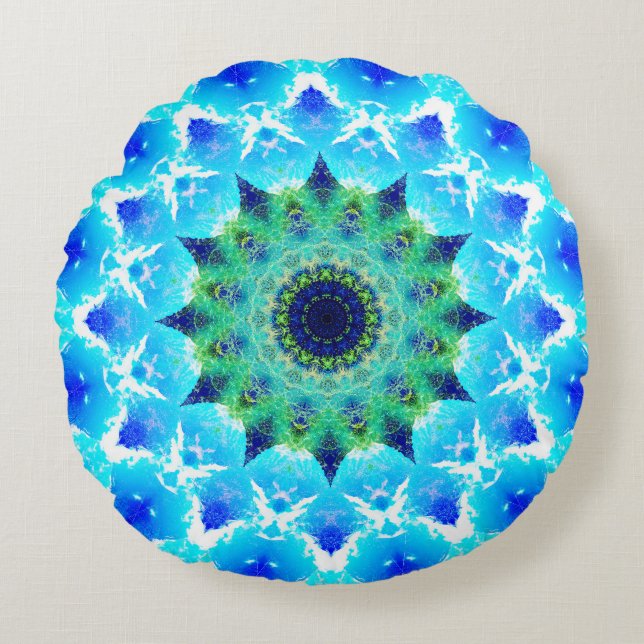 Almofada Redonda Estrela de Mandala (Frente)