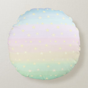 Almofada Redonda Estrelas em Gradiente de Cor Pastel