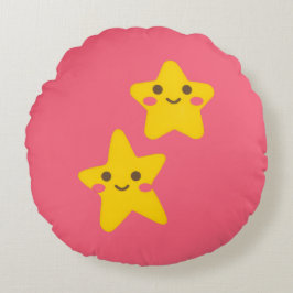 Almofada Redonda Estrelas Sorridente