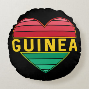 Almofada Redonda Eu Amo Guiné, Coração Guineense