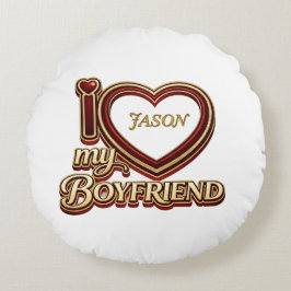 Almofada Redonda Eu Amo Meu Namorado Personalizado