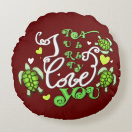 Almofada Redonda Eu amo você totalmente - Dia dos Namorados