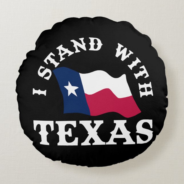 Almofada Redonda Eu Apoio o Texas (Frente)