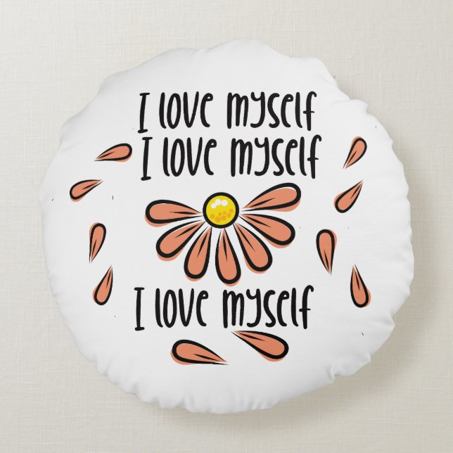 Almofada Redonda Eu me amo (Verso)