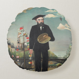 Almofada Redonda Eu mesmo: Retrato – Paisagem, Henri Rousseau 1890