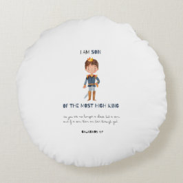 Almofada Redonda Eu Sou Filho Do Rei Colorido Crianças De Ensino Co