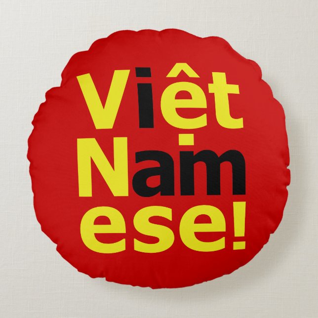 Almofada Redonda eu sou Viet Namese! (Frente)