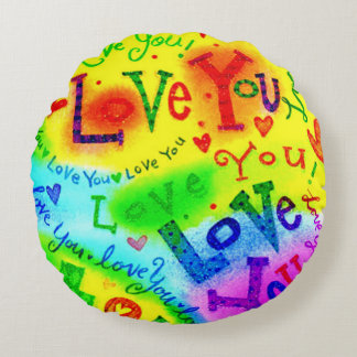 Almofada Redonda EU TE AMO Pintando