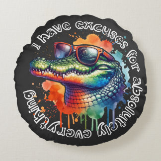 Almofada Redonda "Eu tenho desculpas por absolutamente tudo" - engr