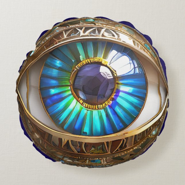 Almofada Redonda Eu tenho meu terceiro olho em você (Frente)