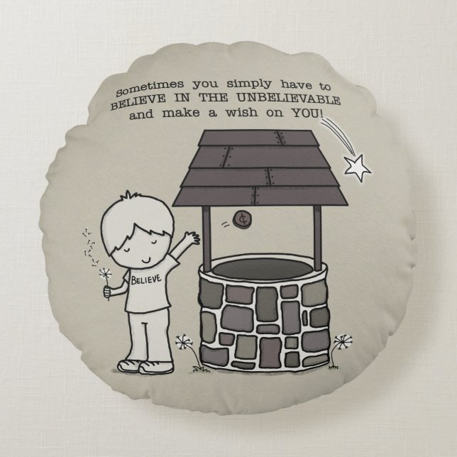 Almofada Redonda Faça um desejo em você! (Frente)