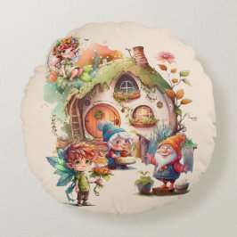 Almofada Redonda Fada De Corte E Travesseiro Redondo De Gnomo | Paí