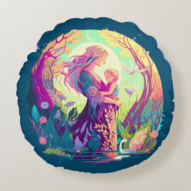 Almofada Redonda Fairy Mother (Frente)