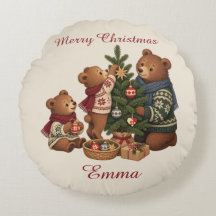 Família de Ursos Nórdicos Personalizados no Natal 