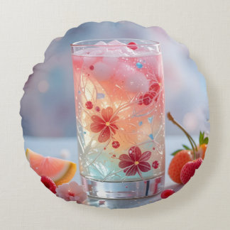Almofada Redonda Fantasia Floral Refrescante