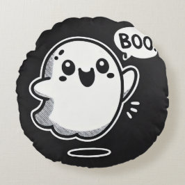 Almofada Redonda 👻✨ Fantasma Boo Fofo Vibrações Aconchegantes e As