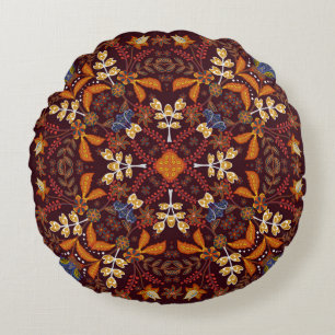 Almofada Redonda Fantastic flower ornament. Beautiful vintage patte