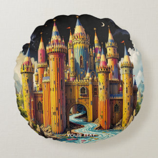 Almofada Redonda Fantasy Cute Castle De Lápis