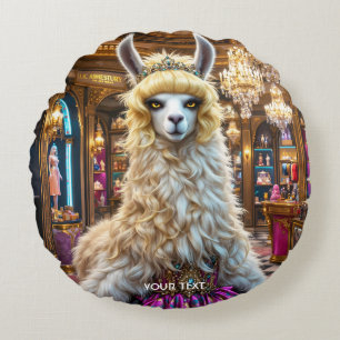 Almofada Redonda Fantasy Cute Drama Llama Queen