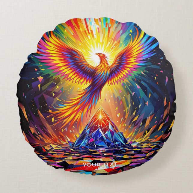 Almofada Redonda Fantasy Cute Prism Ascensão Phoenix (Frente)