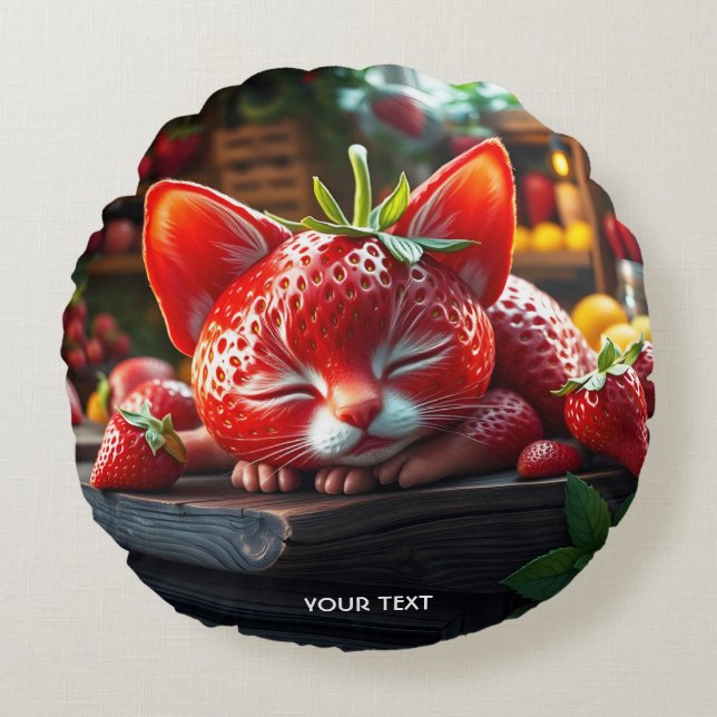 Almofada Redonda Fantasy Cute Strawberry Lovten (Frente)