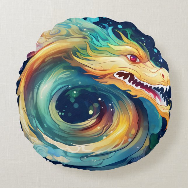 Almofada Redonda Fantasy Dragon Dream Animal 11 (Frente)