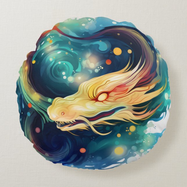Almofada Redonda Fantasy Dragon Dream Animal 13 (Frente)
