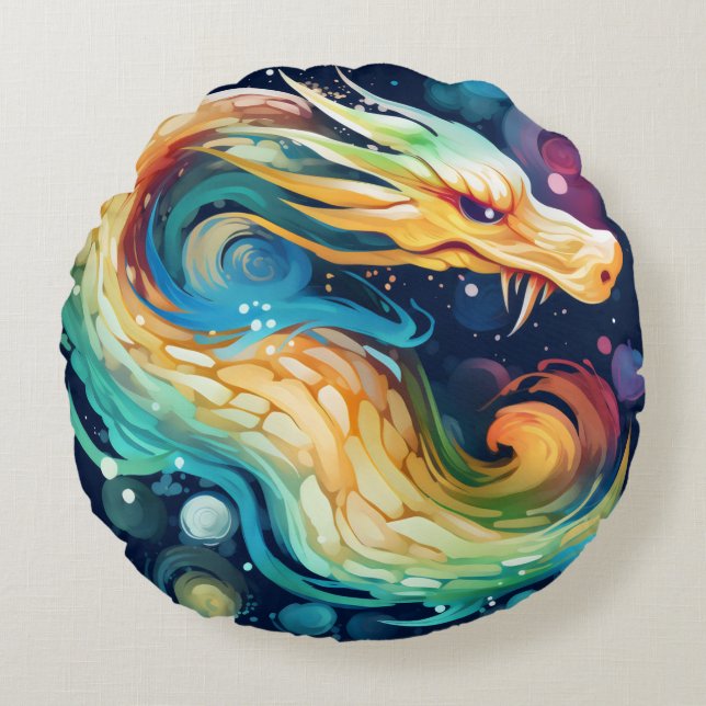 Almofada Redonda Fantasy Dragon Dream Animal 2 (Frente)