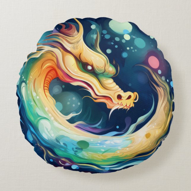 Almofada Redonda Fantasy Dragon Dream Animal 4 (Frente)