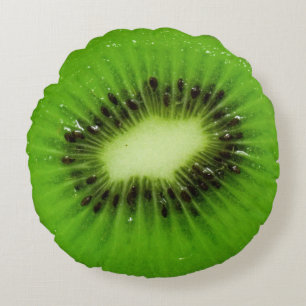 Almofada Redonda Fatia fresca da fruta de quivi