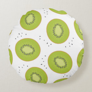Almofada Redonda Fatias de fruta de Kiwi, ilustração perfeita.