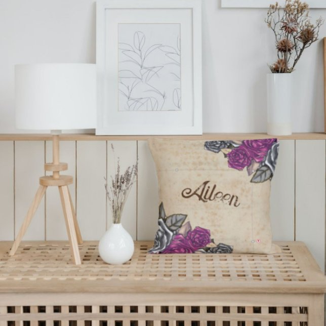 Almofada Redonda Favor Rustic Vintage Bridesmaid (Criador carregado)