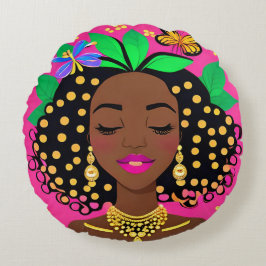 Almofada Redonda Fazendo o que me faz feliz Travesseiro