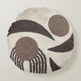 Almofada Redonda Feijão Orgânico Moderno - Geométrico- Neutro-