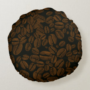 Almofada Redonda Feijões de café Roasted