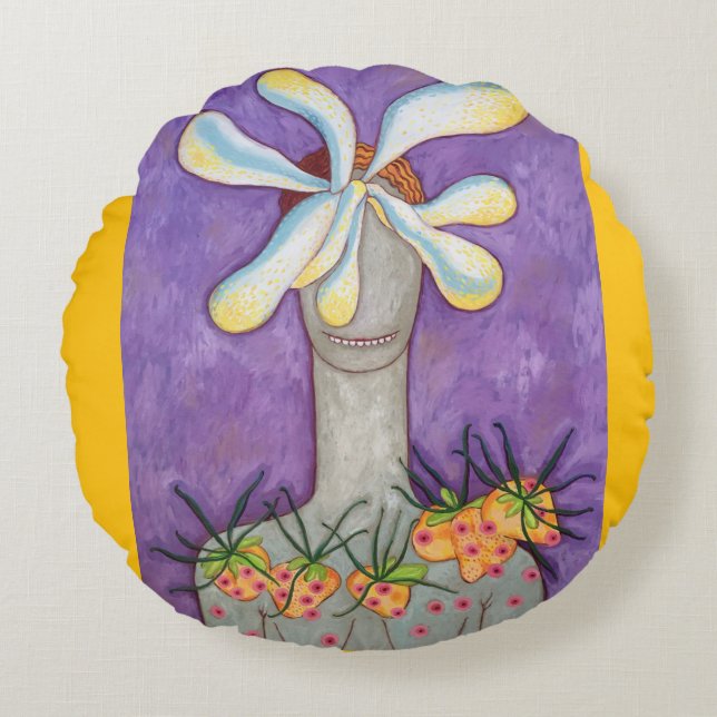 Almofada Redonda feliz (Frente)