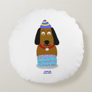 Almofada Redonda Feliz aniversário Travesseiro decorativo redondo