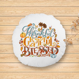 Almofada Redonda Feliz Feliz Abençoado outono do outono