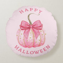 Feliz Halloween Laço Cor-de-Rosa Coquette Abóbora