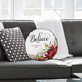 Almofada Redonda Feliz Natal Crê Script