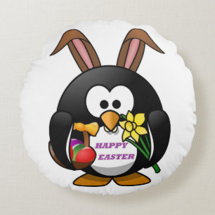 ALMOFADA REDONDA "FELZ PASCOA" PENGUIN BUNNY