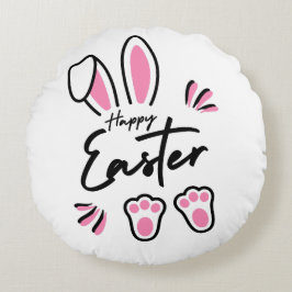 Almofada Redonda Felz pascoa (rosa)