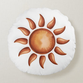 Almofada Redonda Festa Arco-Íris Estética Boho