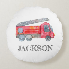 Almofada Redonda Festa de aniversário personalizada moderna do Fire