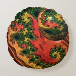 Almofada Redonda Fiery Elegance - Um estudo em uma almofada de comp