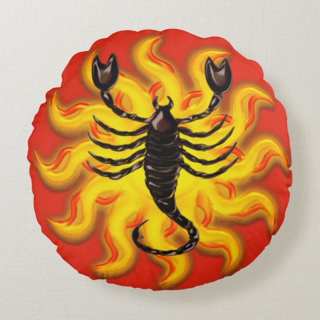 Almofada Redonda Fiery Scorpio (Frente)